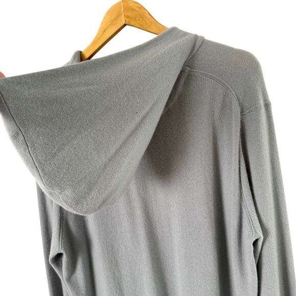 Club Monaco Cashmere Hoodie Sweater in Light Gray w/ Kangaroo Pocket, Size Large - Picture 9 of 9